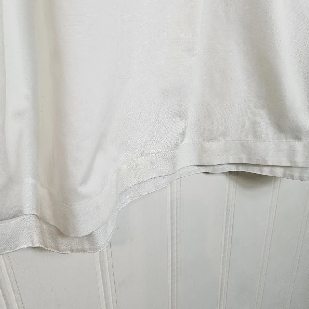 Foxcroft Top Womens Size 14 White Heritage Non-Iron Oxford Tunic Relaxed Shirt - Picture 13 of 15